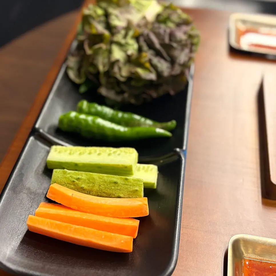 Napa cabbage kimchi and dried radish strip side dishes