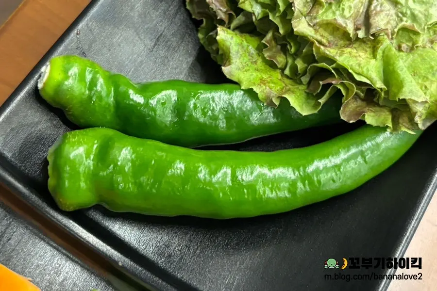 홀식사 밑반찬과 야채 구성
