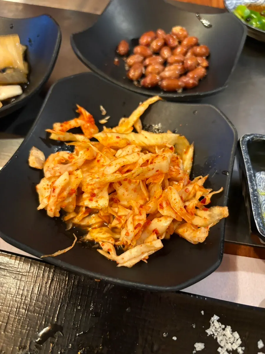 Basic side dishes of myeongi namul and pickles