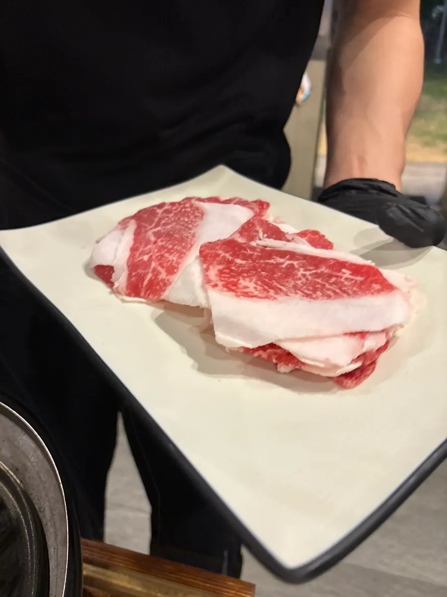 항정살과 한우차돌 접시