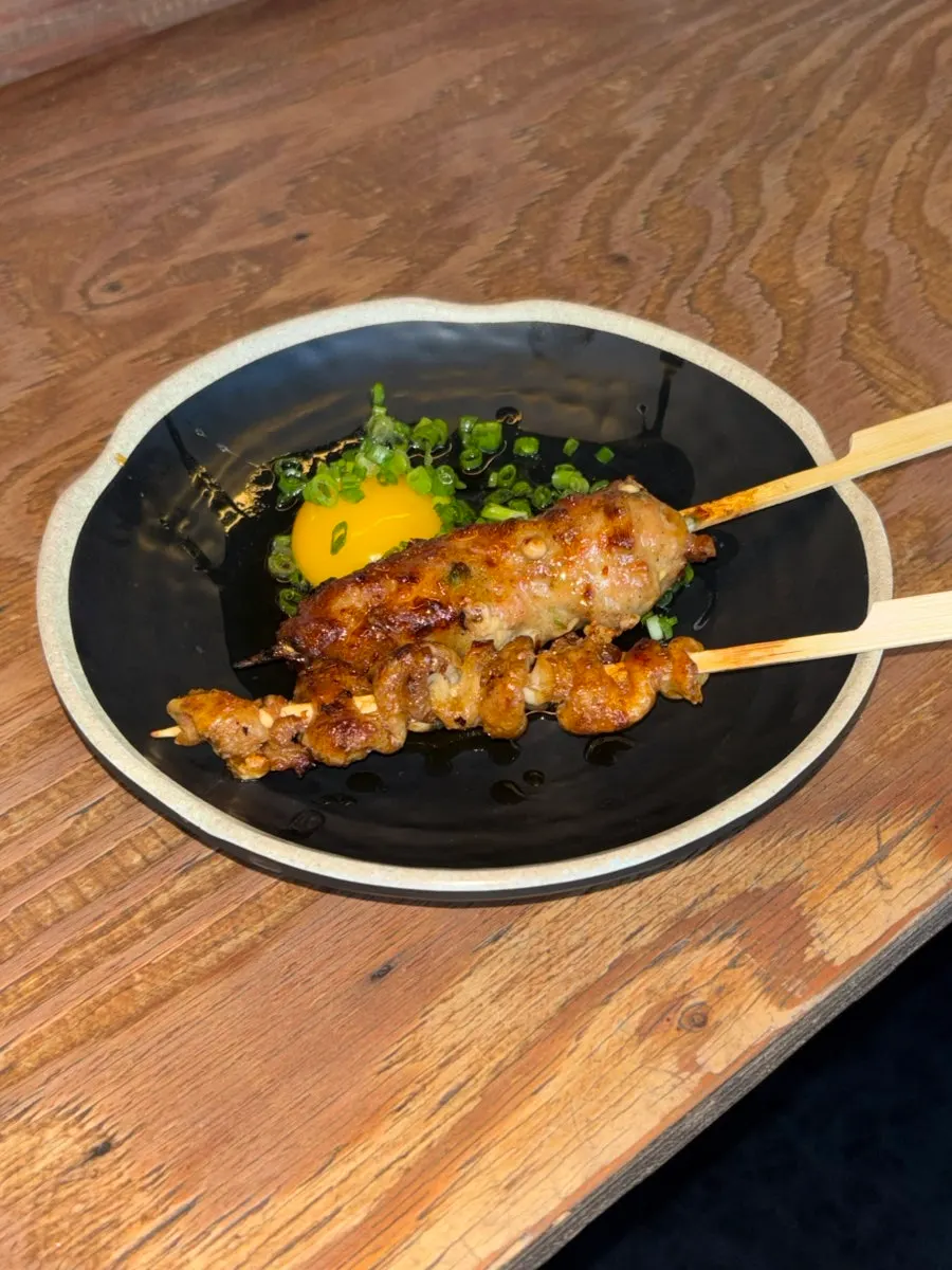 Enoki mushroom skewer wrapped and grilled