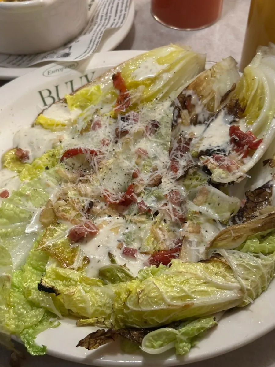 Napa cabbage Caesar salad with dressing
