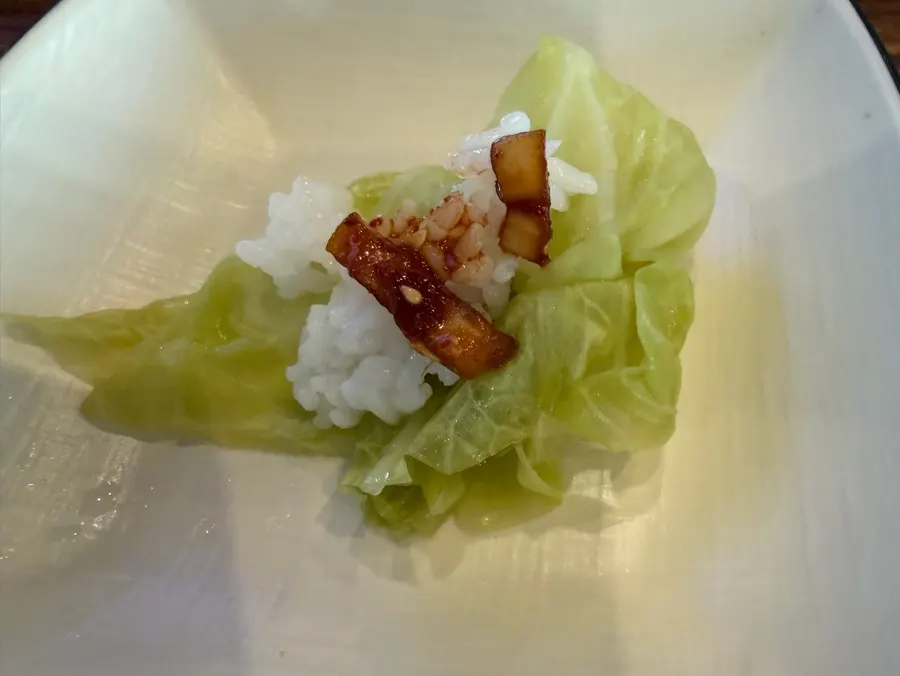 Rice served alongside Galchi Hanpan's side dish spread