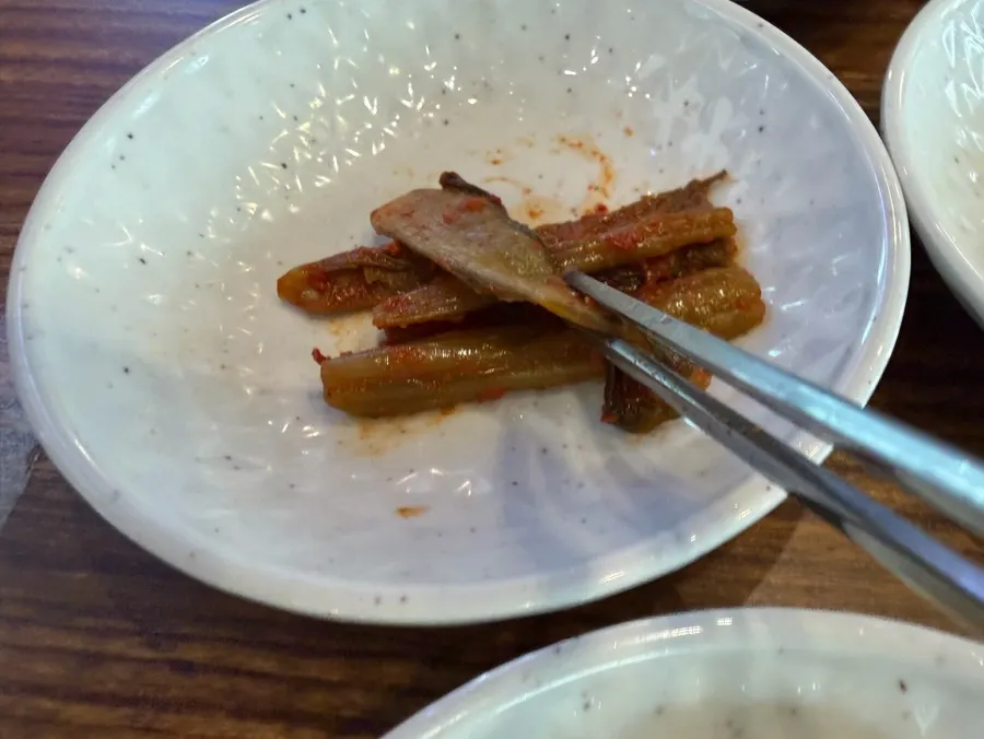 Spicy galchi jorim braised down thick with daikon
