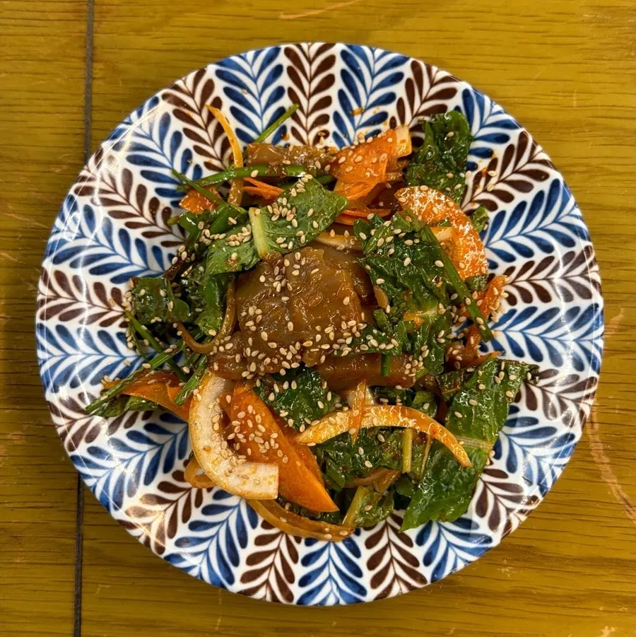 Dried pollack hangover soup with tofu and bean sprouts