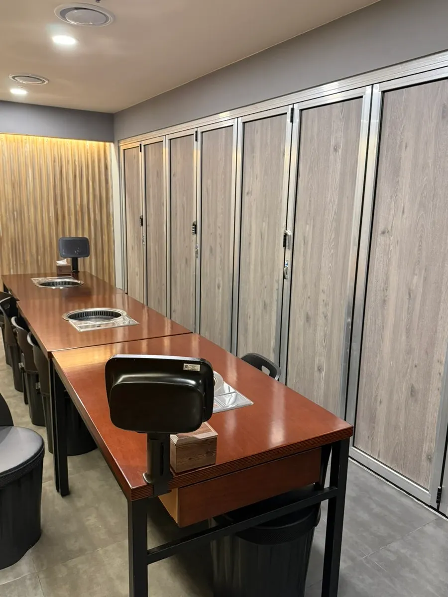 Generously spaced tables inside the restaurant