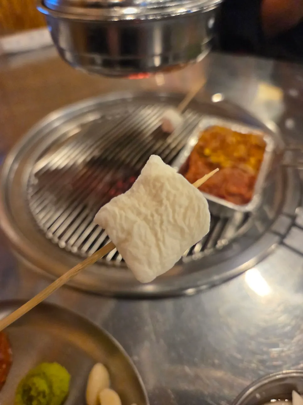 고기 기다리며 구워 먹은 마시멜로