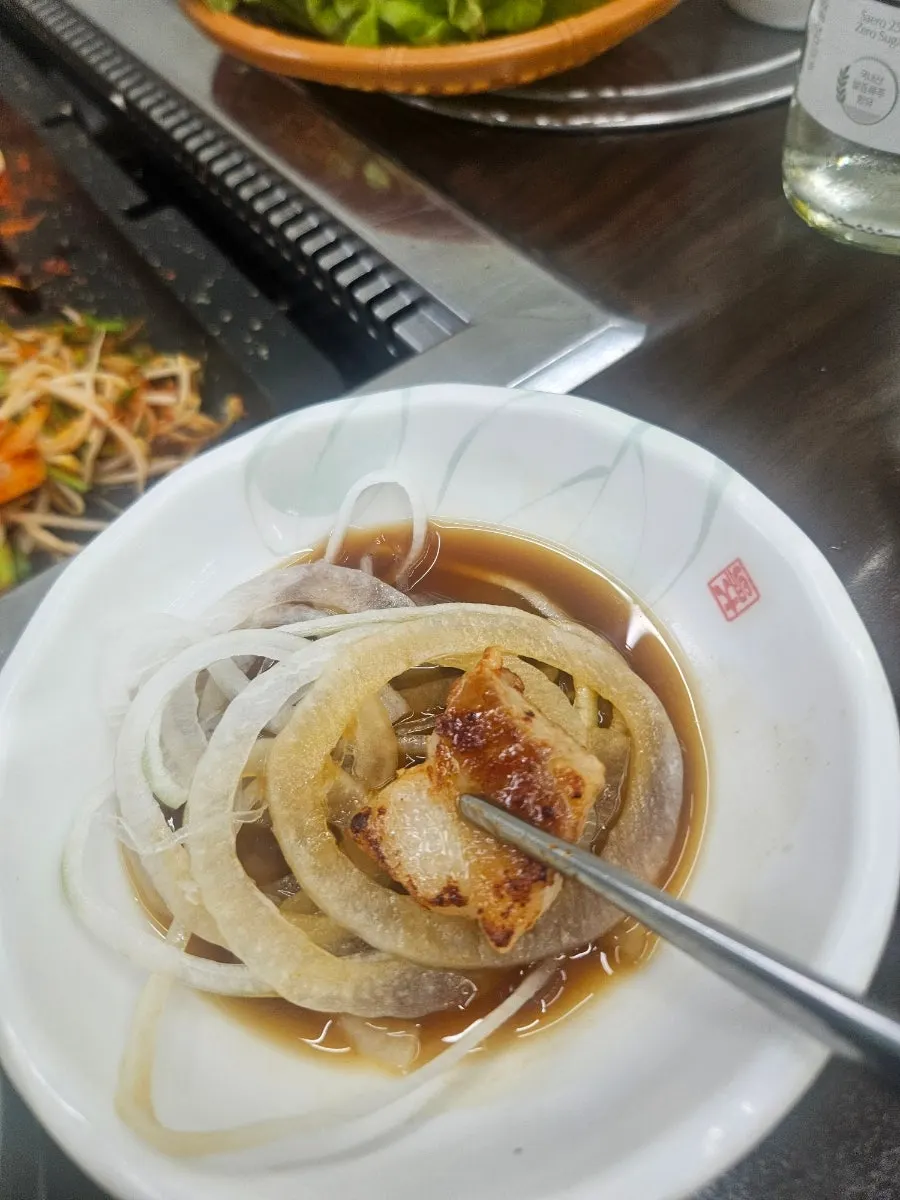 Golden-brown grilled aged pork belly
