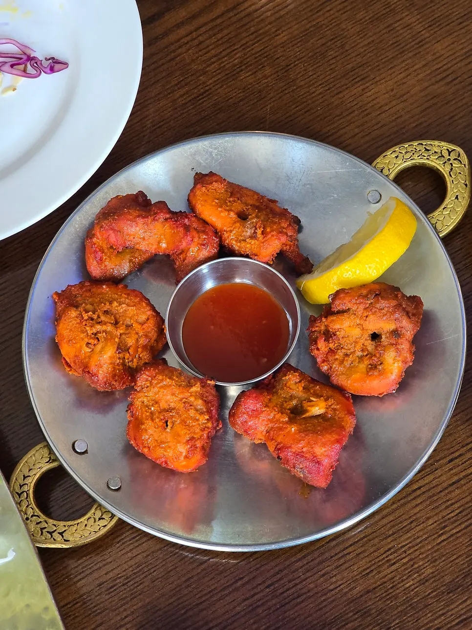 Crisply cooked chicken tikka