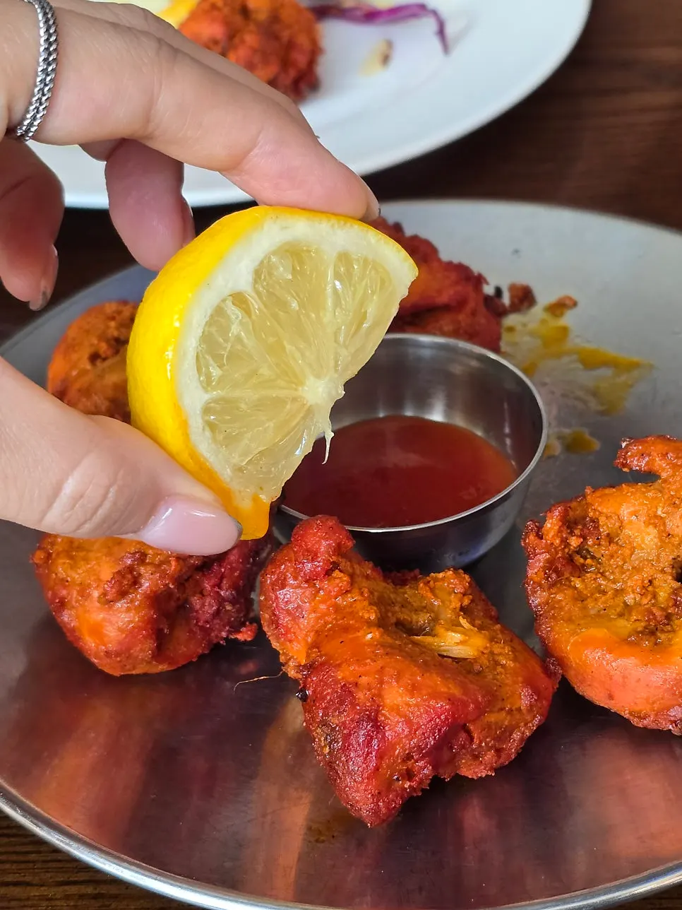 Chicken tikka with lemon and onion pickles