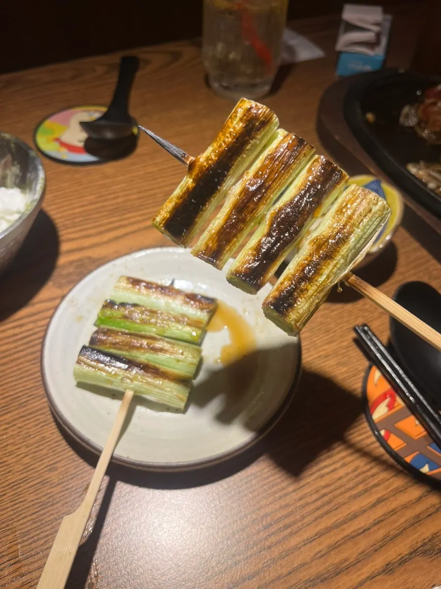 하이볼과 함께 즐긴 대파 꼬치