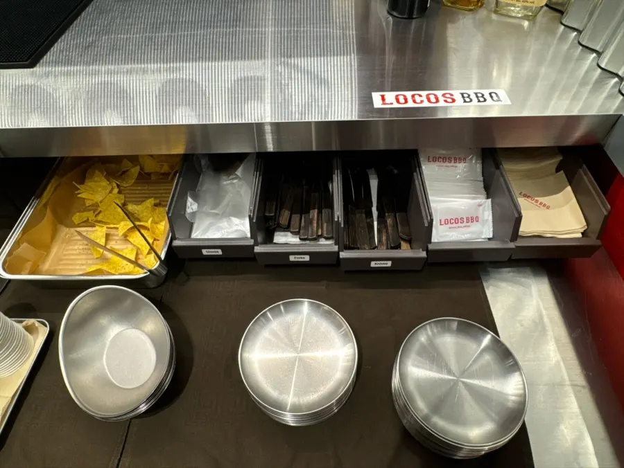 Unlimited nacho chips at the self-serve corner