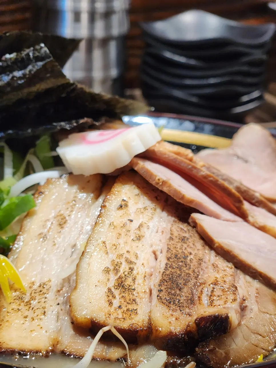Ramen topped with thick chashu