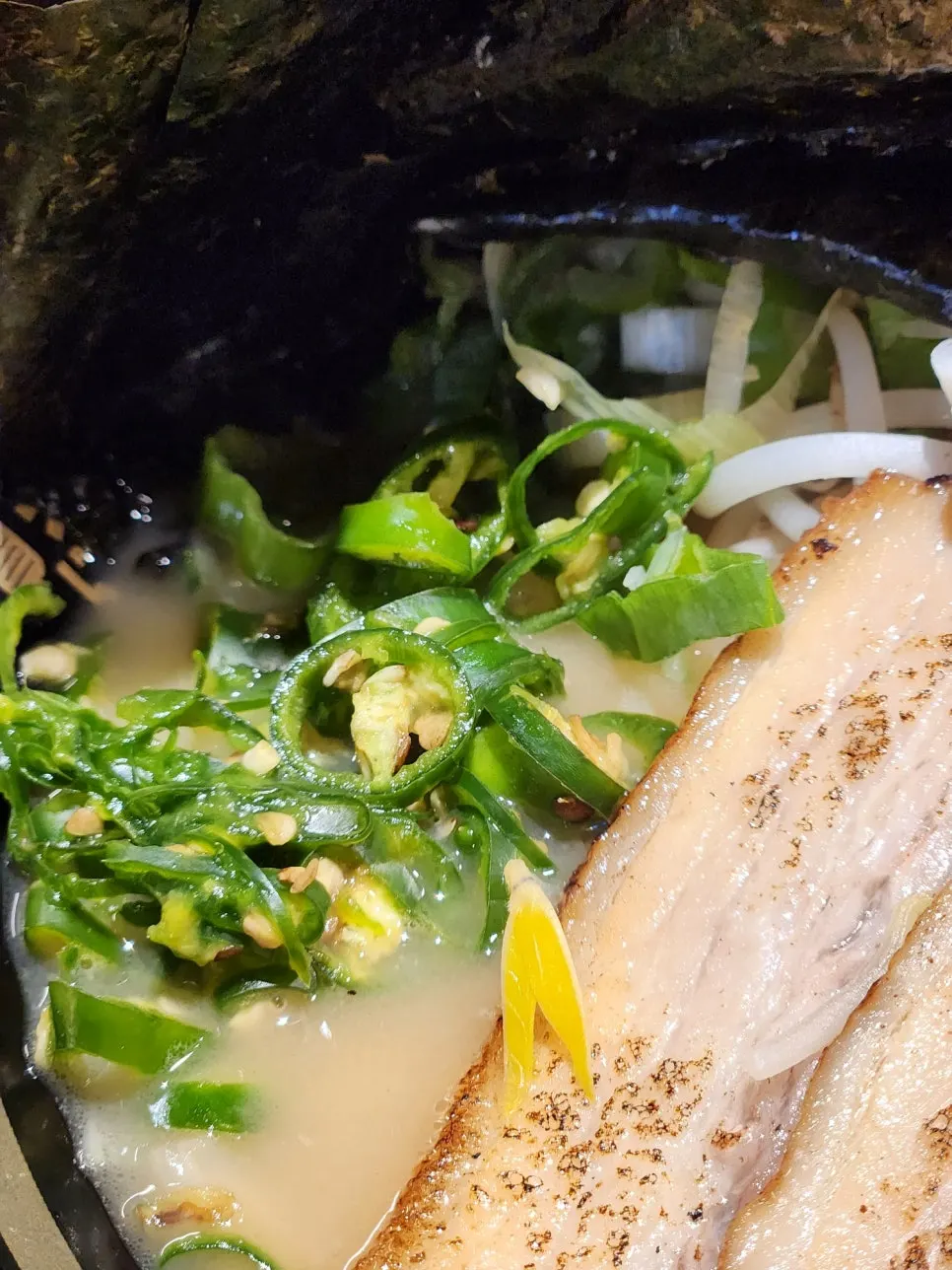 Special ramen with added chili topping