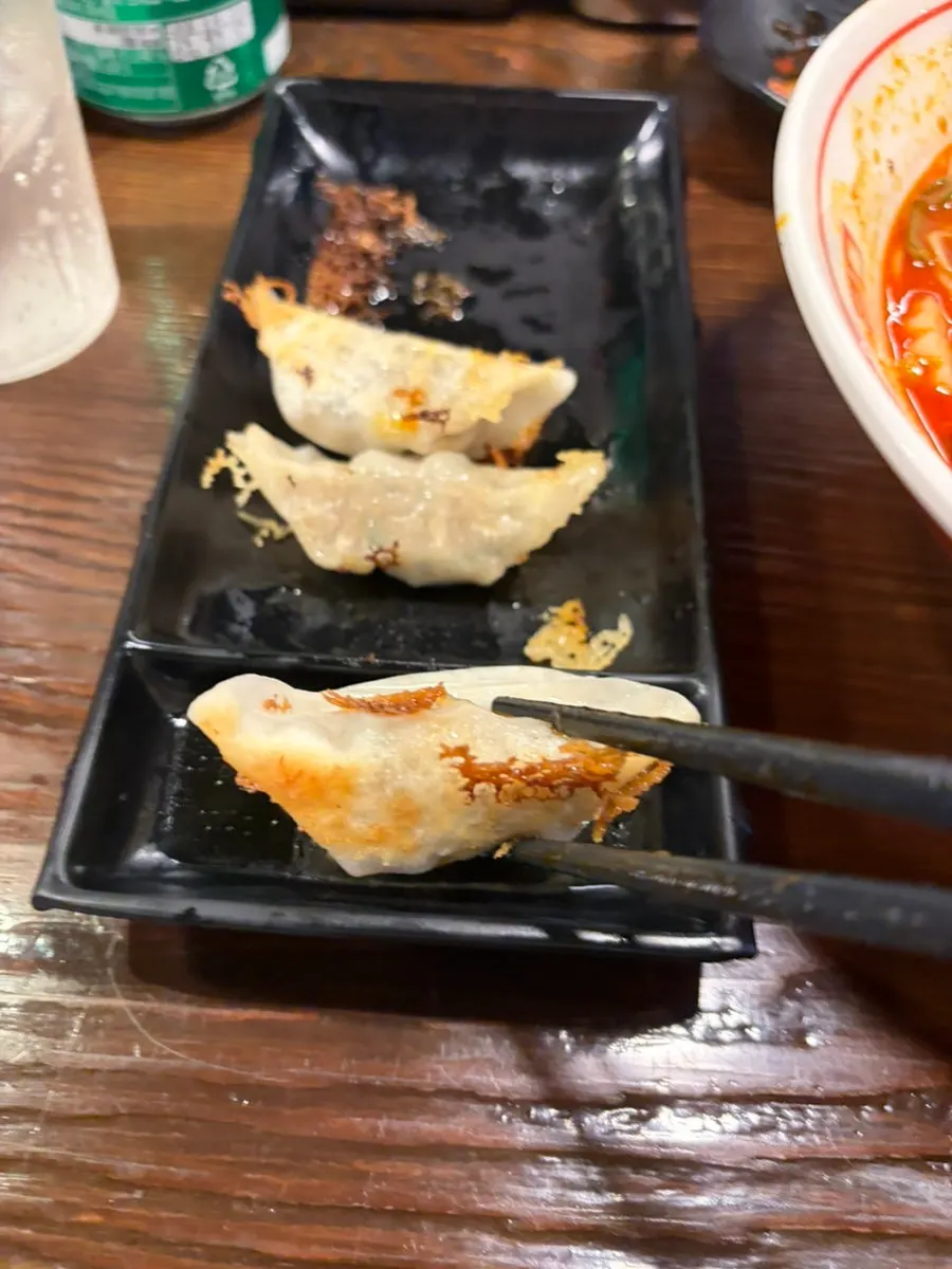Yaki gyoza served as a side