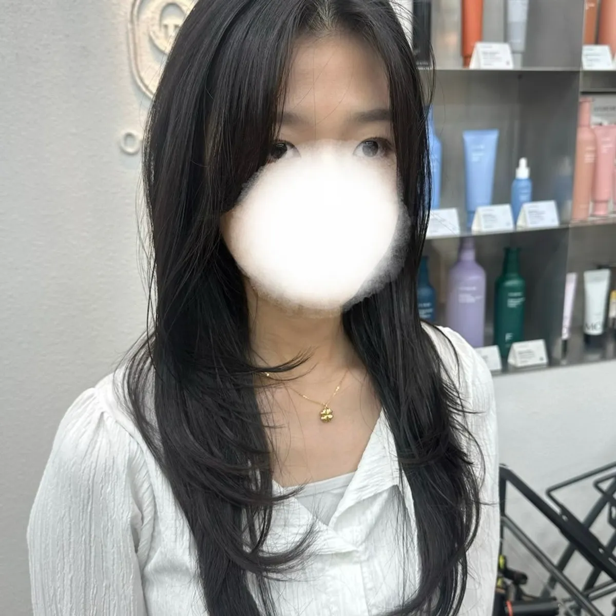 Finished long layered-cut style