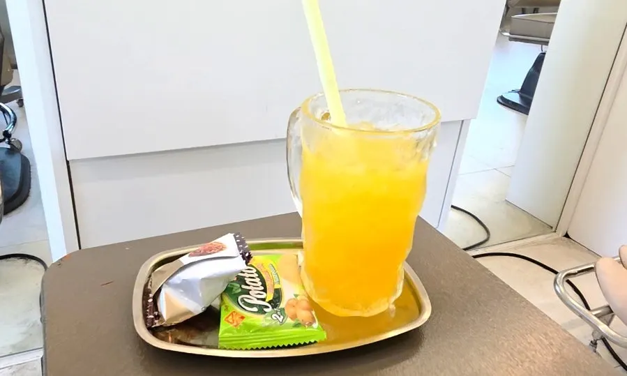 Drink and dessert provided during the appointment