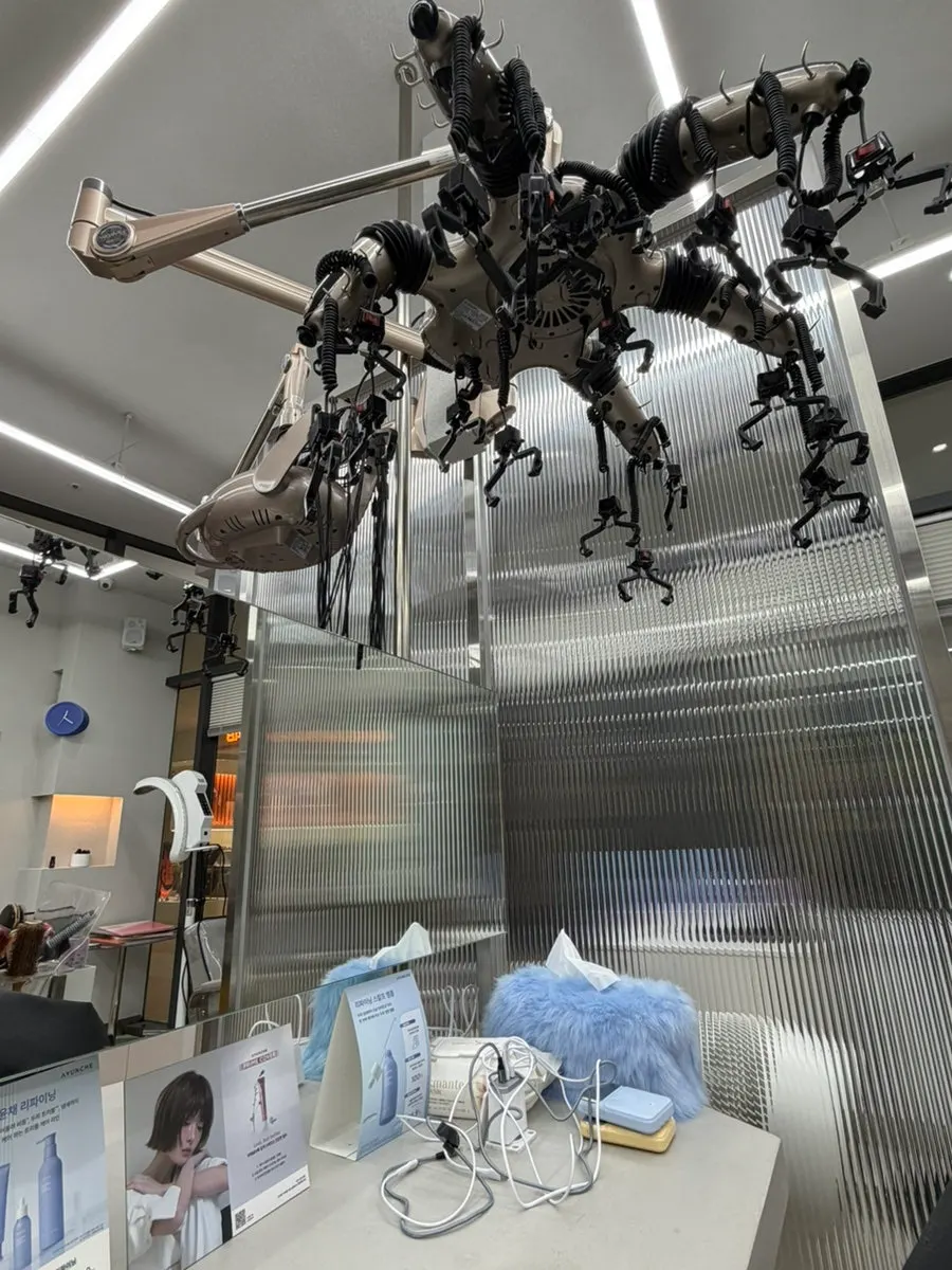 Neatly organized salon space