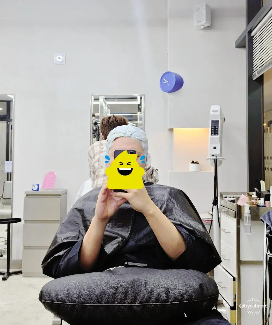 Hair after round one bleach, ready for round two