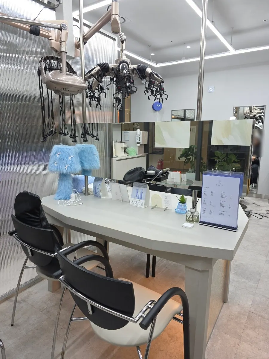 Interior of the salon with customers on a weekday afternoon
