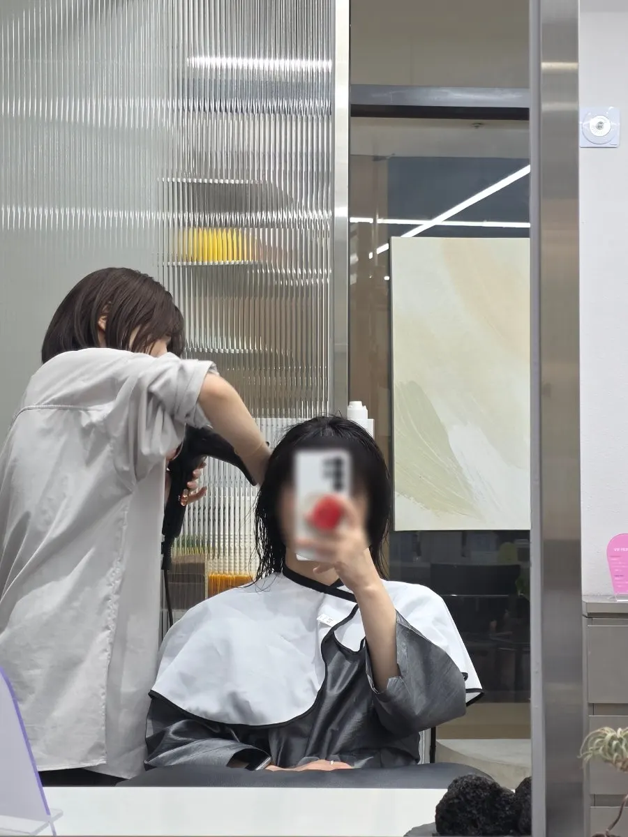 Shiny hair after the clinic treatment