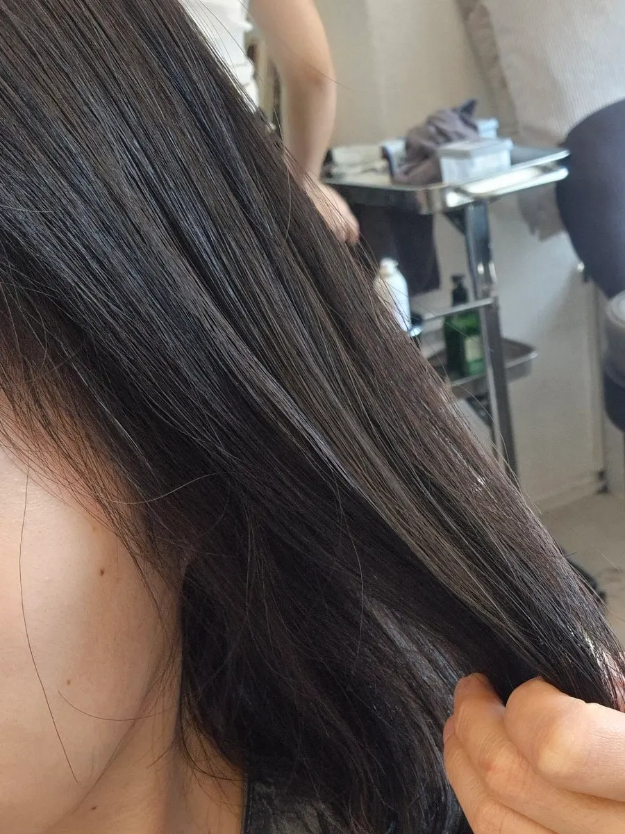 Hair texture settled after the finishing blow-dry