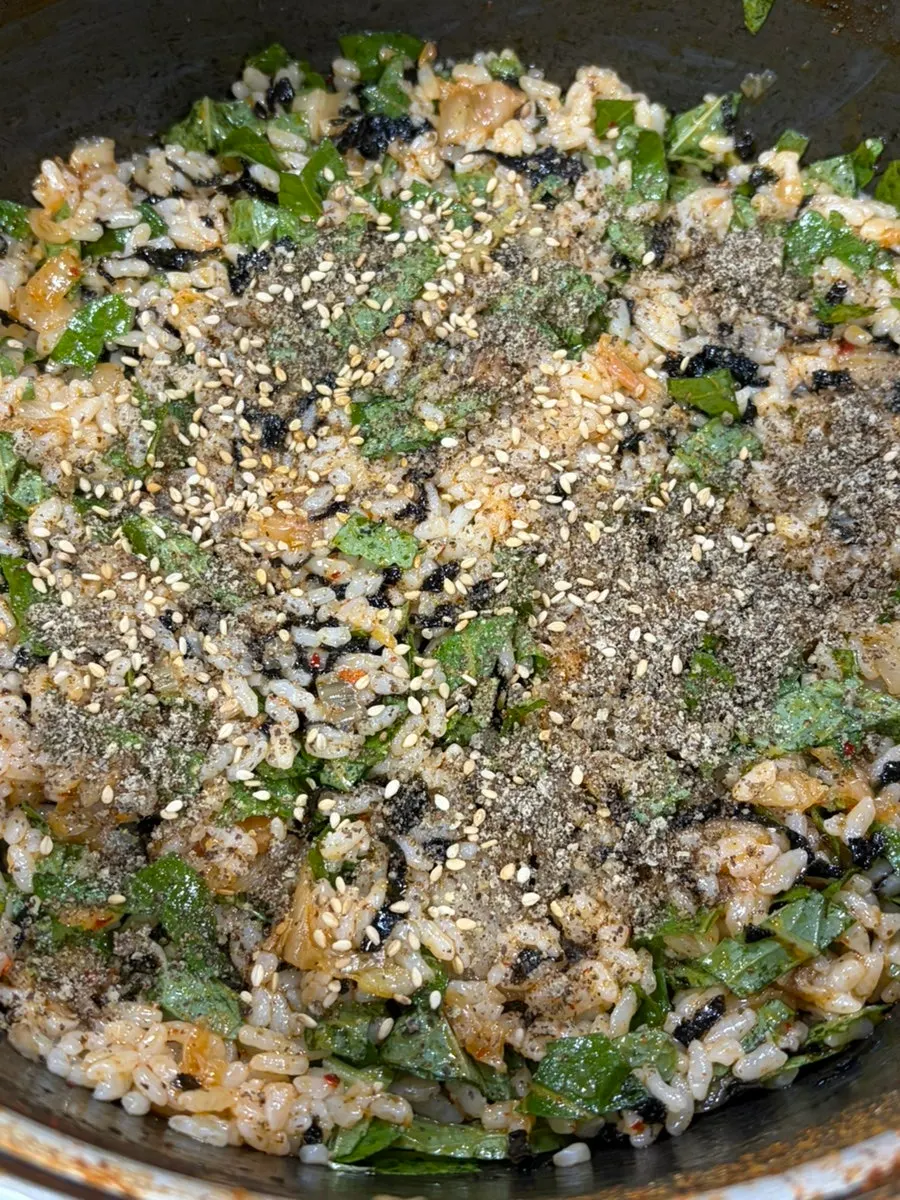 Close-up of a spoonful of fried rice