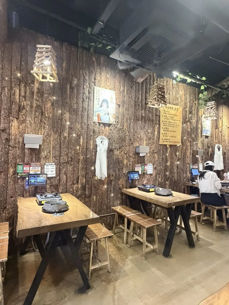 BBQ restaurant interior with generously spaced tables
