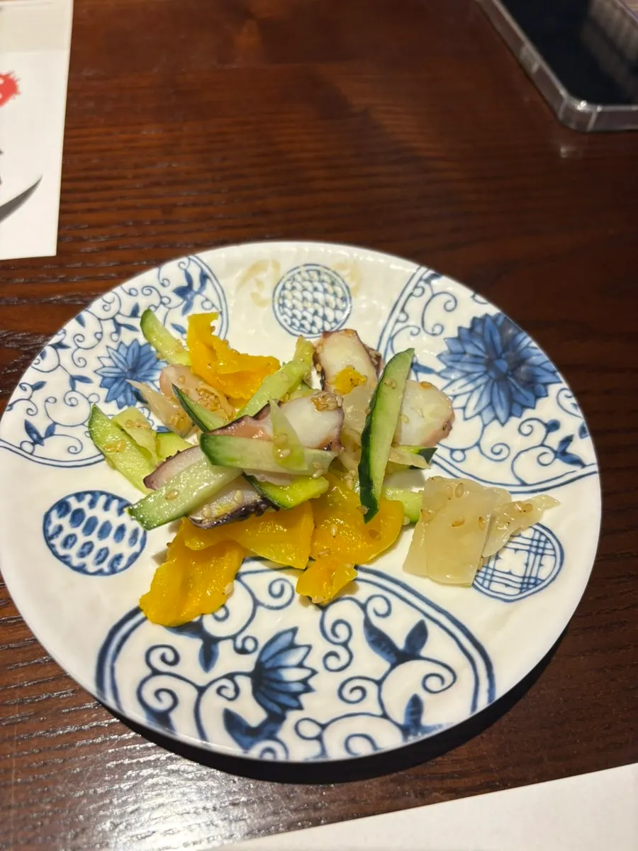 A piece of yurinji dipped into the sauce