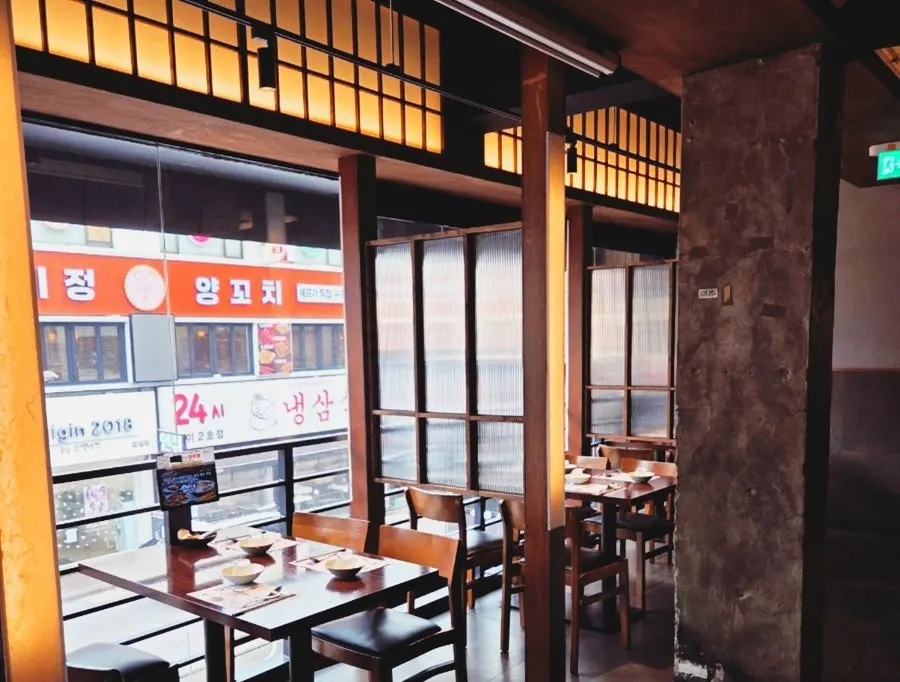 Seating at Sangkai Izakaya Bangi Branch with a floor-to-ceiling window view