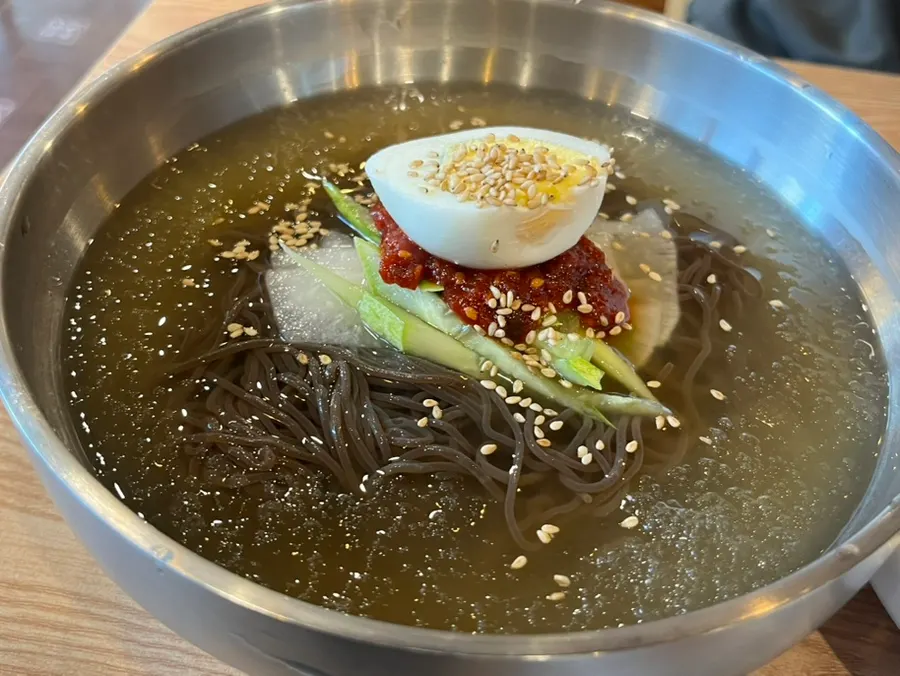 Naengmyeon eaten to finish off the meal