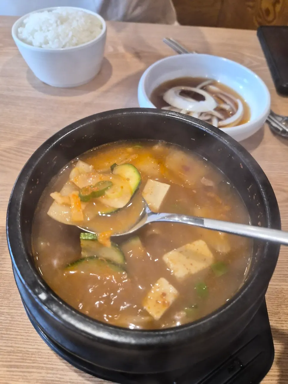 고기와 밥, 된장찌개 조합