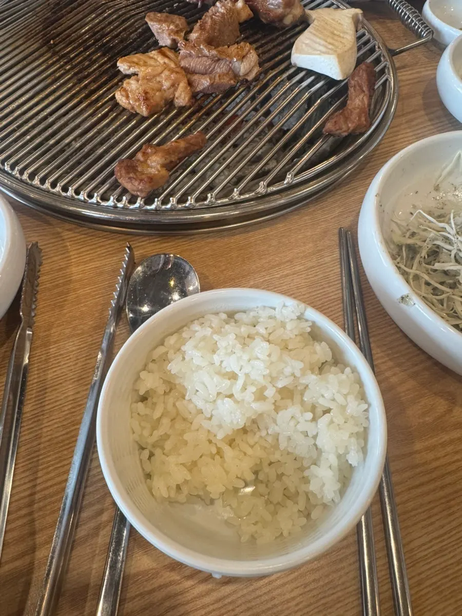 Doenjang jjigae and rice ordered to finish the meal