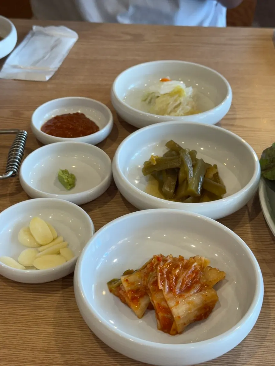 Table setting with two servings of Korean pork seasoned galbi