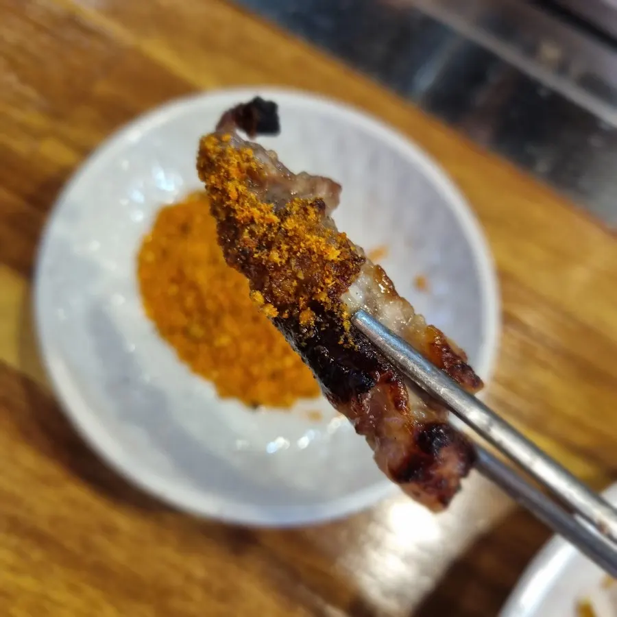 Lamb rib meat skewer dipped in cumin salt
