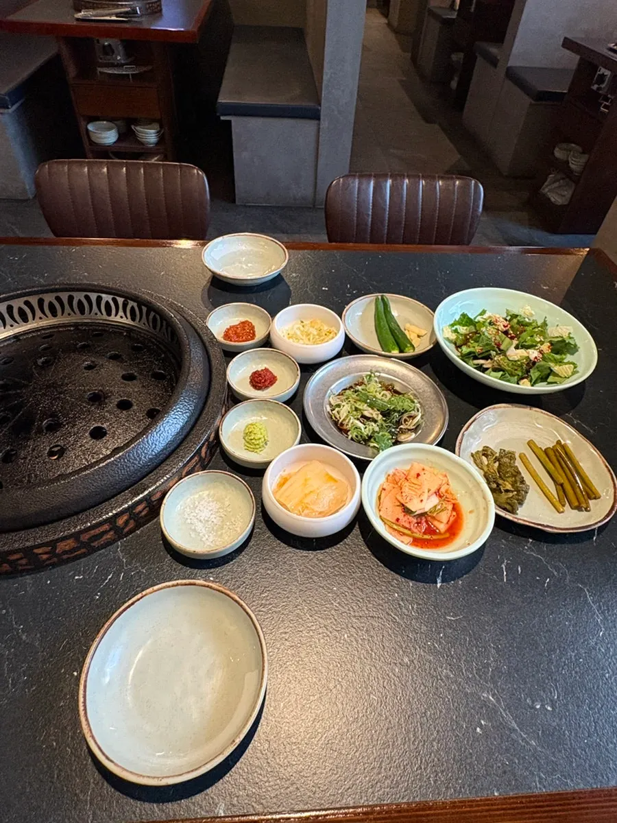 Generous spread of basic side dishes