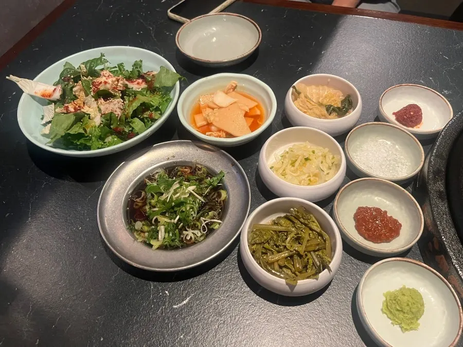 Table spread with an assortment of side dishes