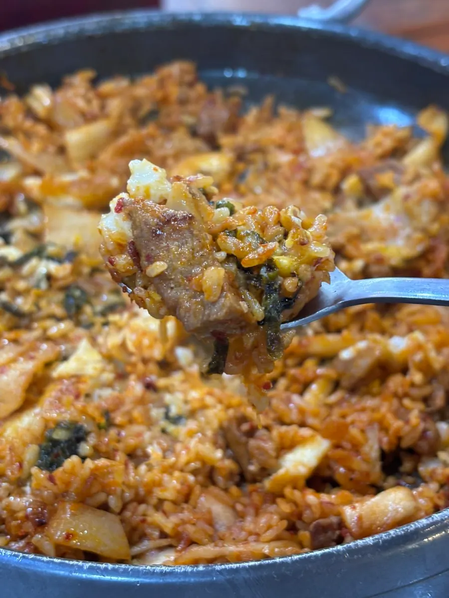 Fried rice mixed with the added extra egg