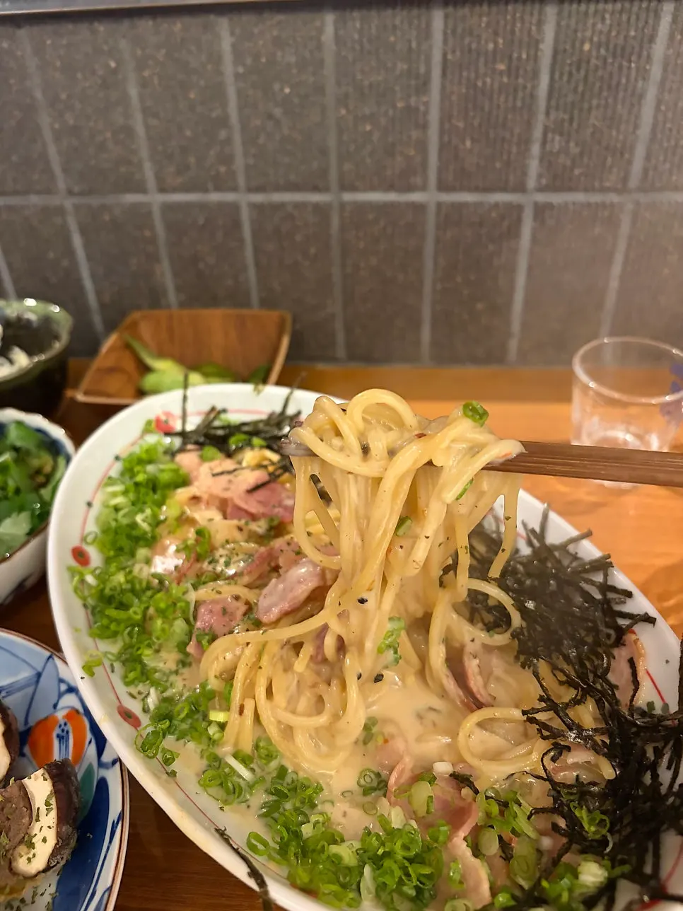 Mentaiko cream pasta made for sharing