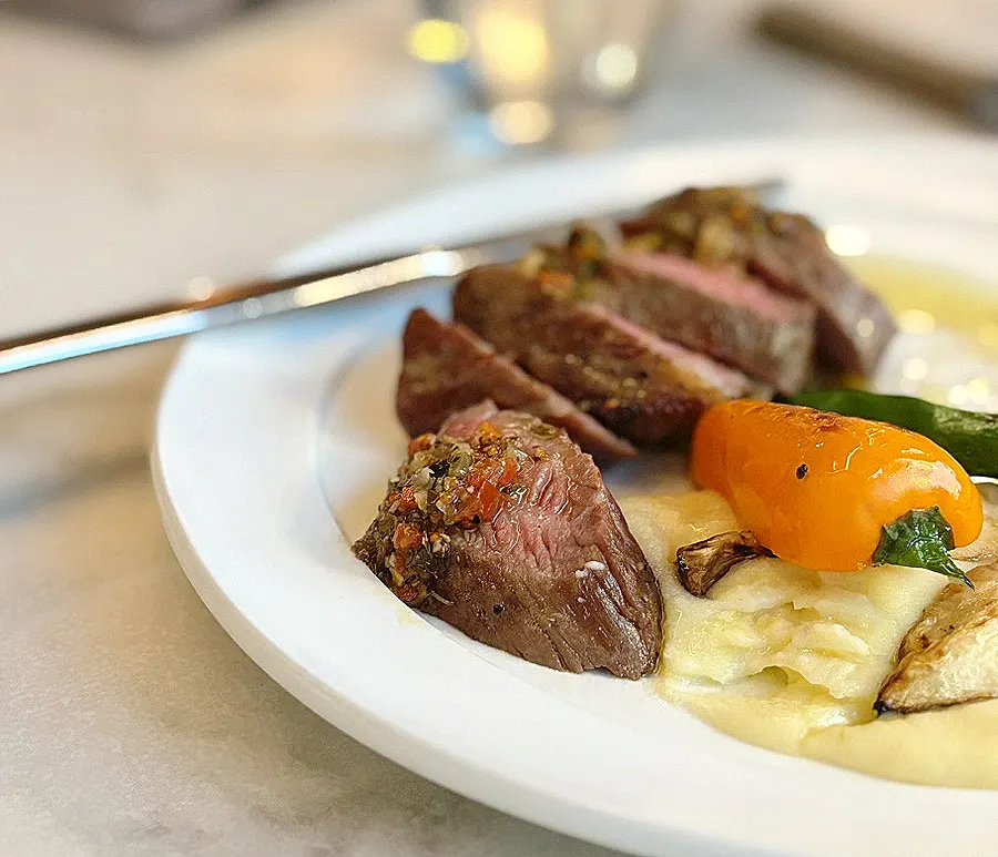 Cross-section of the seared sous vide sirloin cap