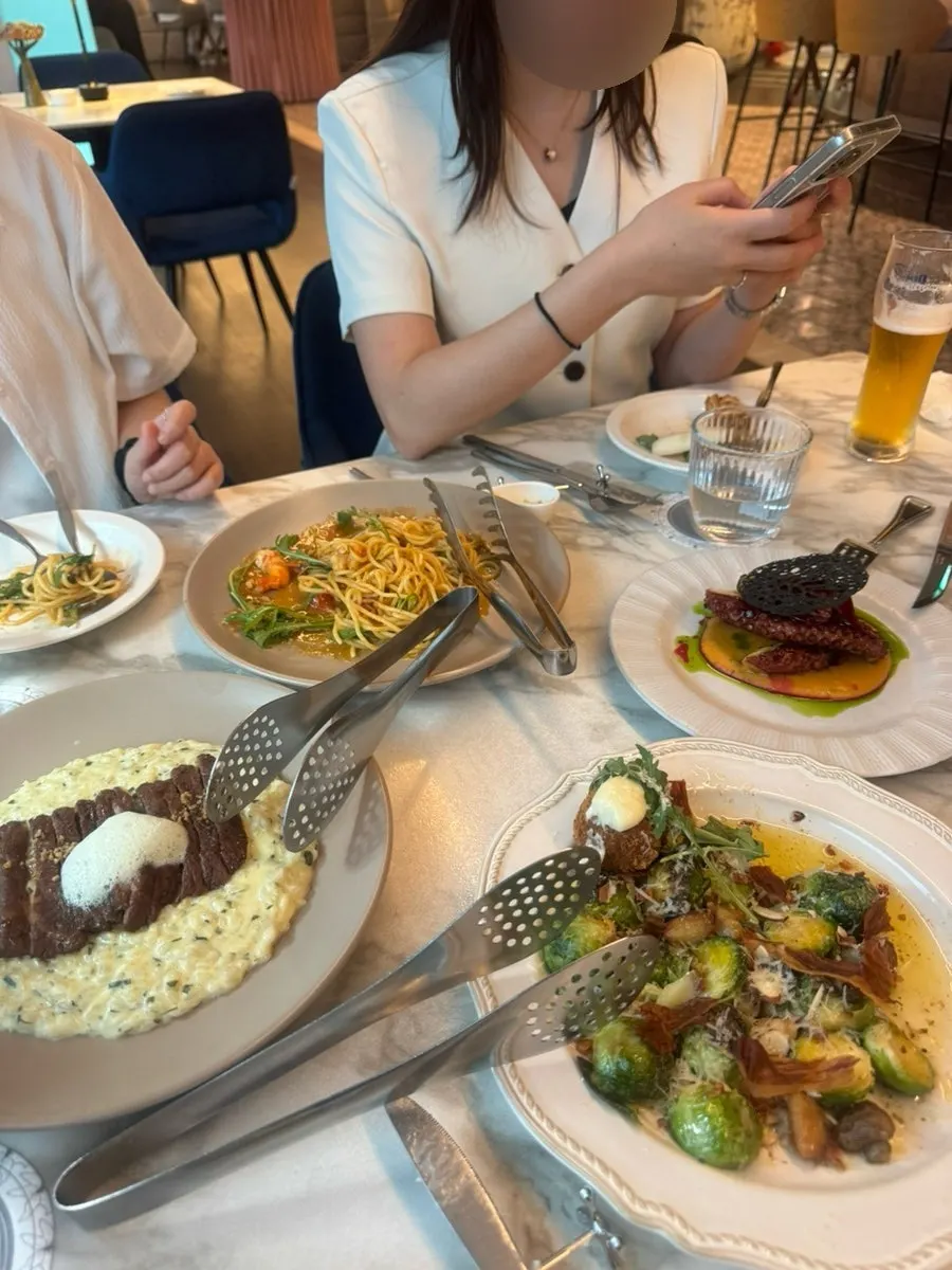 Table set with several dishes together