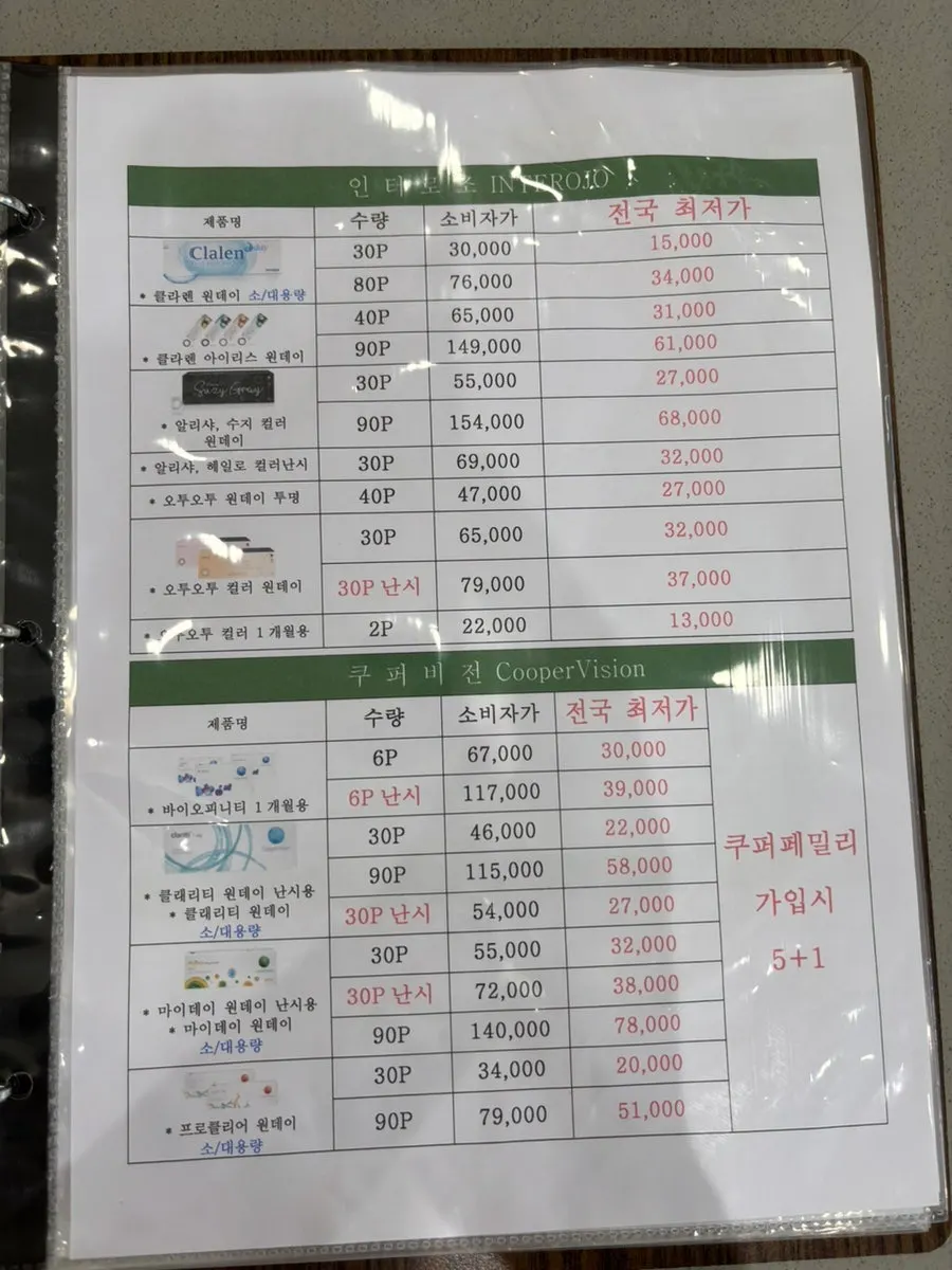 Acuvue 1-Day lens promo price sign
