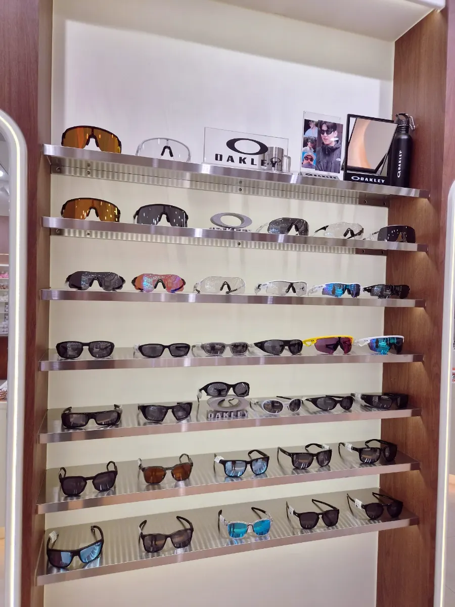 Display of domestic sunglasses brands including CARIN