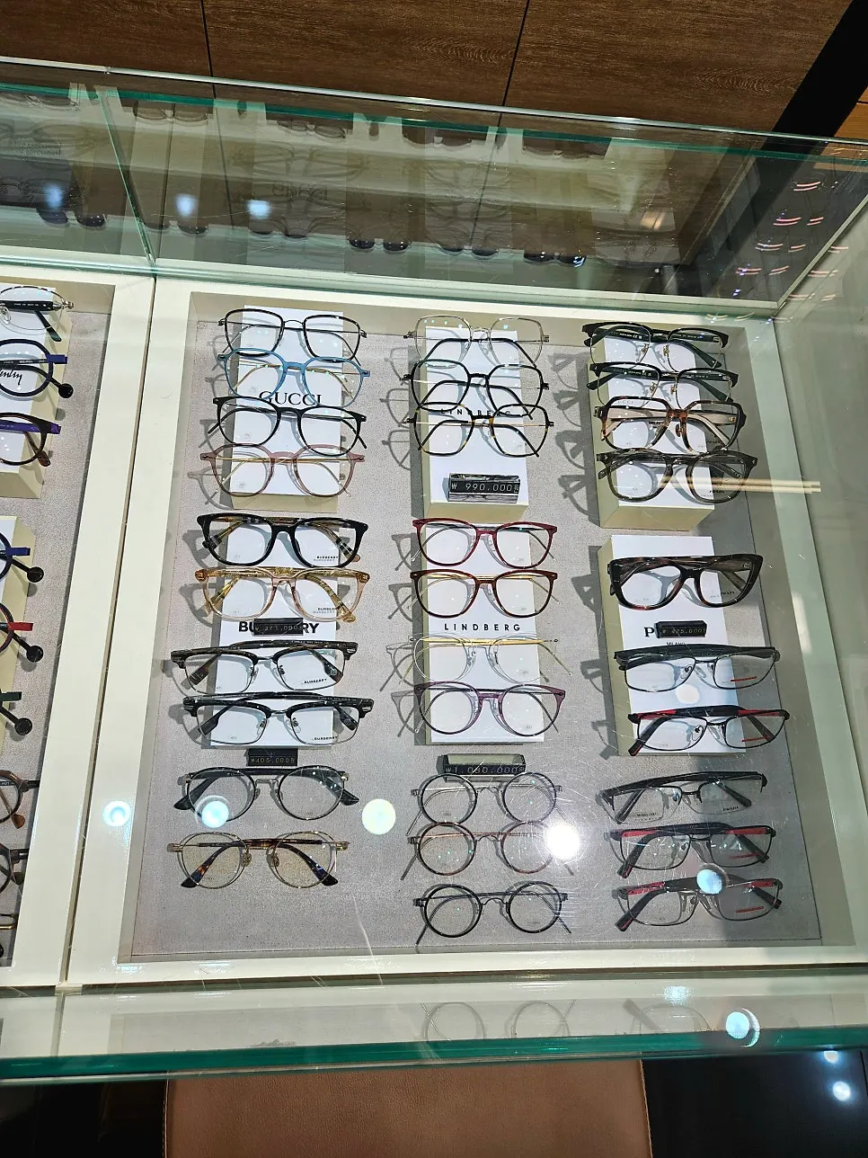 Near-square Lindberg eyewear frames