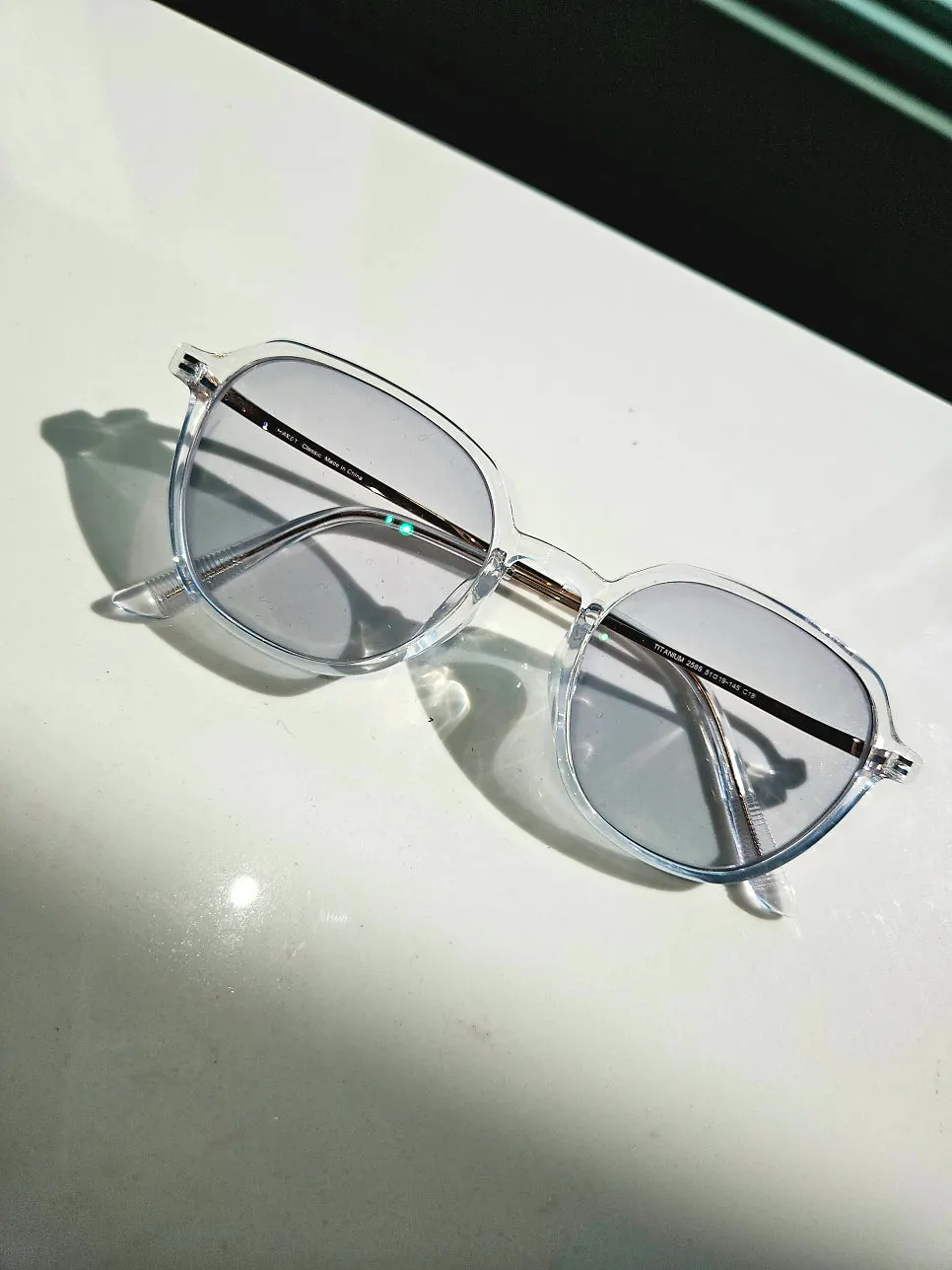 Frame tried on in the store