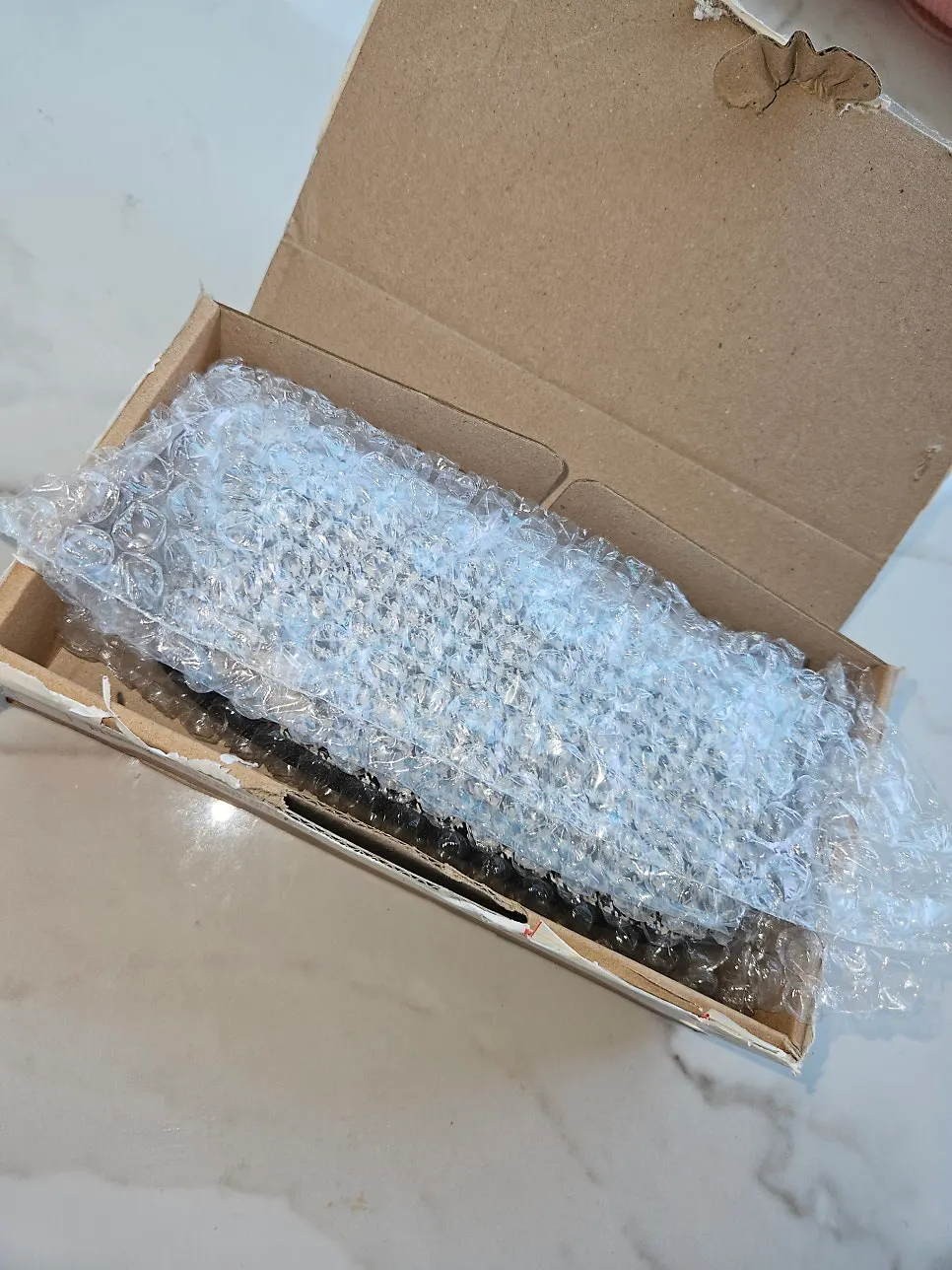 Courier package containing the finished glasses