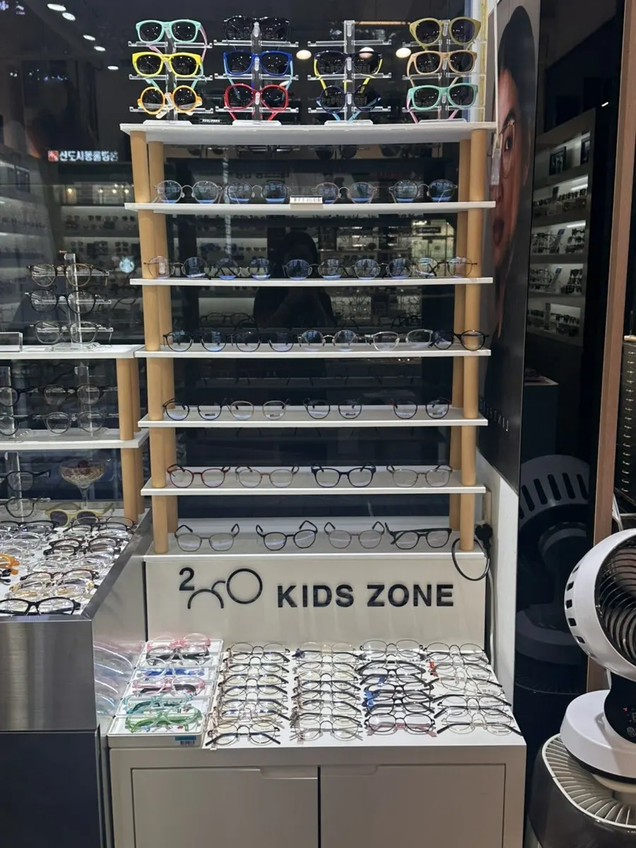 Sunglasses display corner in the store