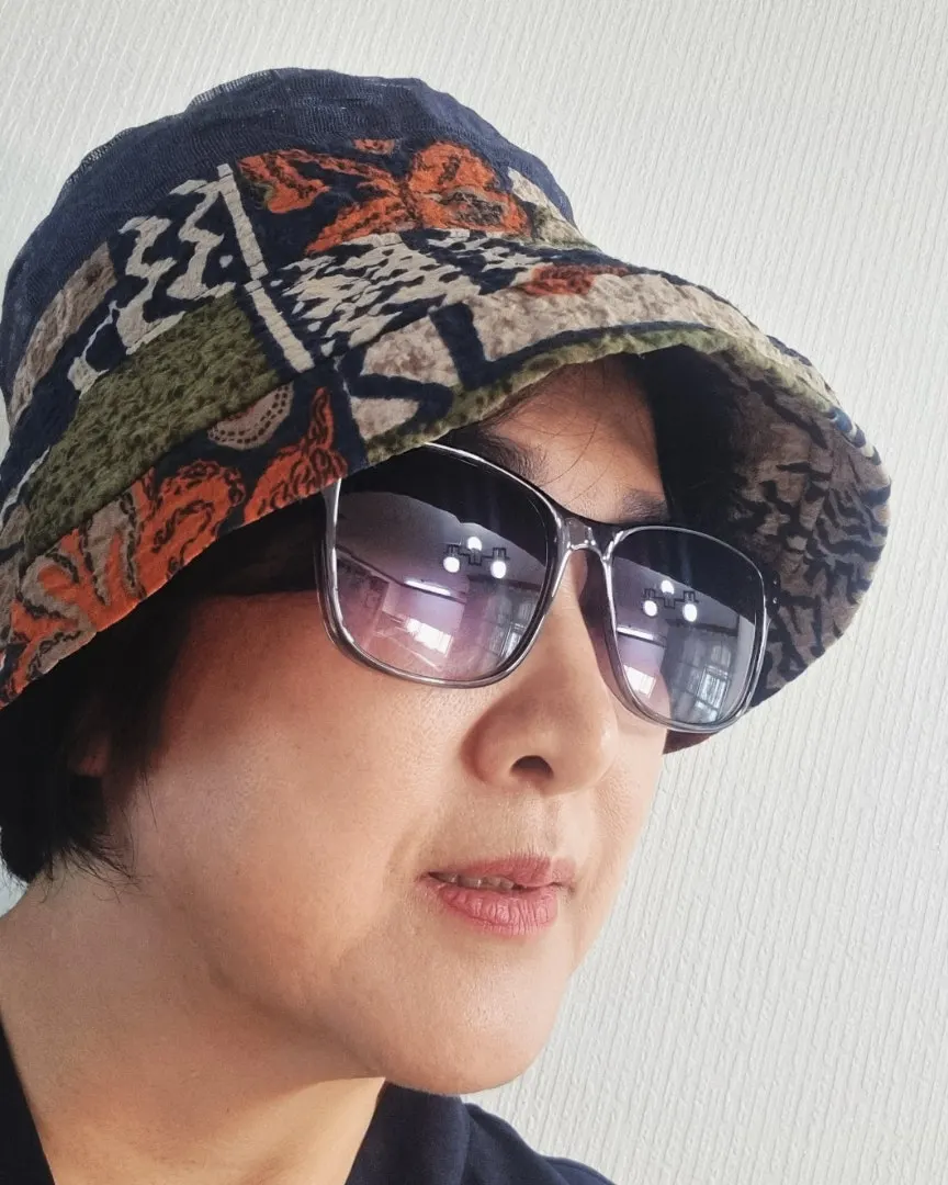 Wearing the sunglasses that were purchased