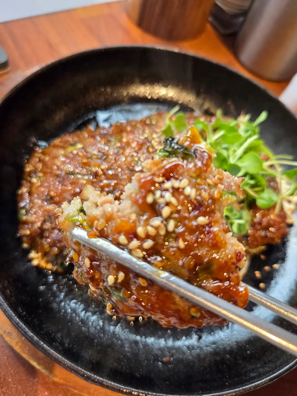강된장에 나물 넣고 비빈 비빔밥 한 그릇