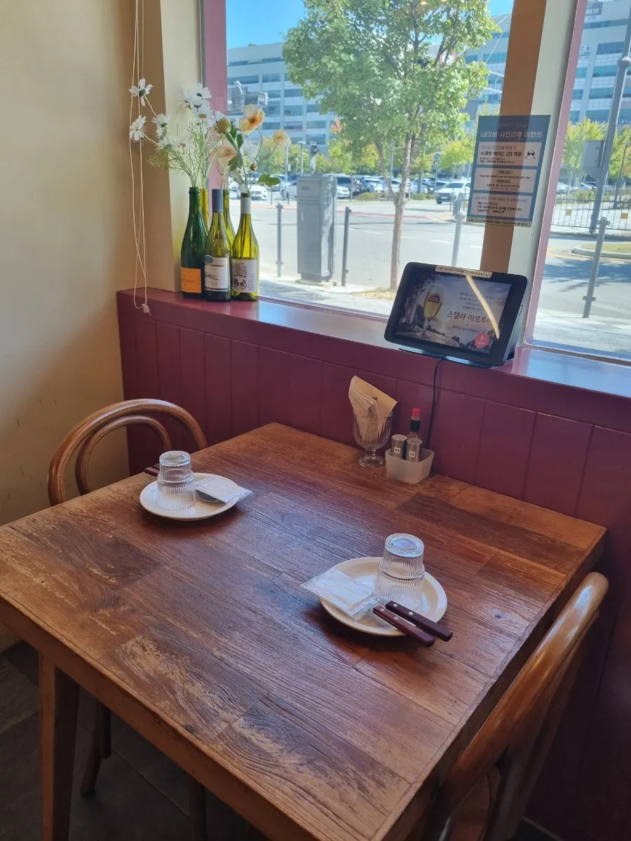 Neatly set table